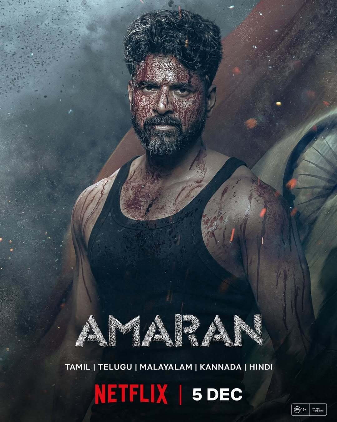 Amaran 2024 NF Hindi Dubbed Movie Poster - CineFreak