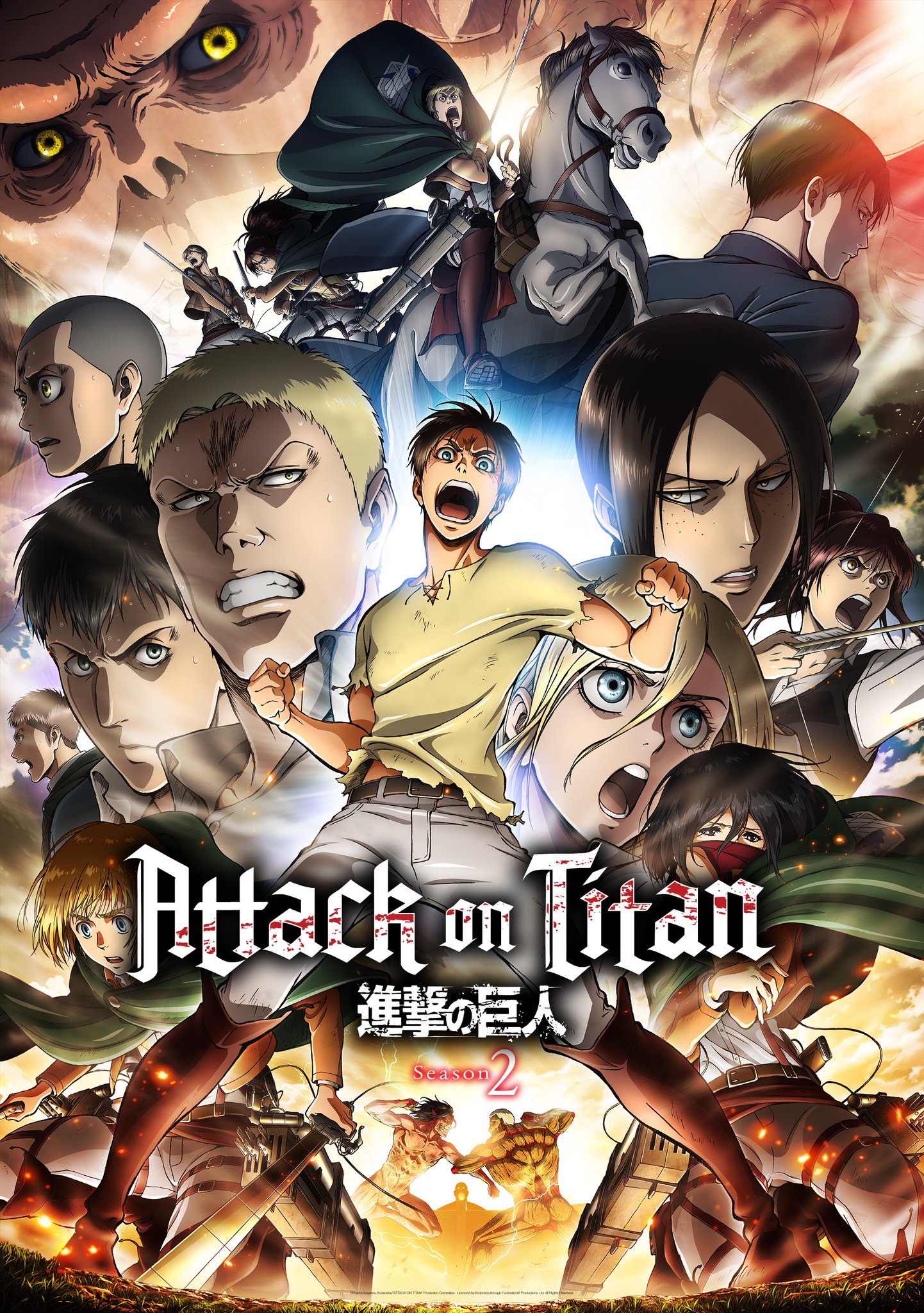 Attack on Titan (2017) (Season 2) Amazon Web Series Hindi Dubbed English Movie Poster - CineFreak